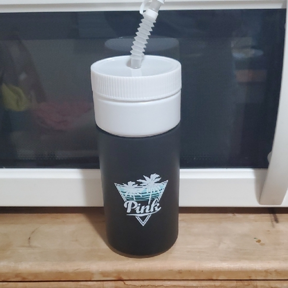 Victoria's Secret PINK Retro, Blue and White Water Bottle 2017